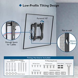 BONTEC Low Profile TV Wall Mount Bracket for Most 17-45 inch LED,OLED Flat Screen TVs, Ultra Slim Tilt Wall Mount up to 66LBS, Max VESA 200x200mm