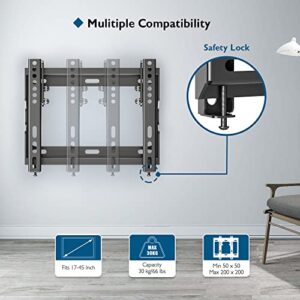 BONTEC Low Profile TV Wall Mount Bracket for Most 17-45 inch LED,OLED Flat Screen TVs, Ultra Slim Tilt Wall Mount up to 66LBS, Max VESA 200x200mm