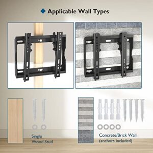 BONTEC Low Profile TV Wall Mount Bracket for Most 17-45 inch LED,OLED Flat Screen TVs, Ultra Slim Tilt Wall Mount up to 66LBS, Max VESA 200x200mm