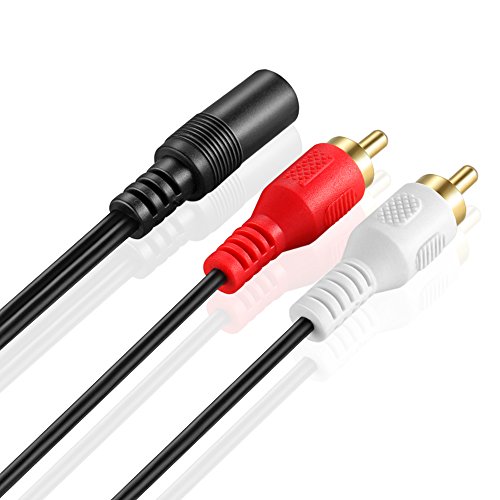 OBVIS 3.5mm to RCA Stereo Audio Cable Adapter - 3.5mm Female to Stereo RCA Male Bi-Directional AUX Auxiliary Male Headphone Jack Plug Y Splitter to Left/Right 2RCA Male Connector Plug Wire Cord