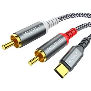 usb c to 2 rca audio cable, 6.6 ft type-c to rca male to male y rca splitter, 2rca jack usb-c audio cable for phone,tablet, home theater, dvd, amplifier, speaker, car stereo samsung galaxy s23/s22/s21
