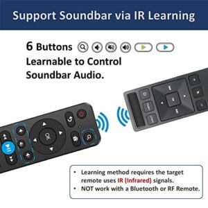 Primote Remote for Insignia Fire/Smart TV for Toshiba Fire TV - TV/Soundbar Volume Control -Support Learning IR Devices [No Voice Search, NOT for Fire Stick]