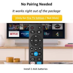 Primote Remote for Insignia Fire/Smart TV for Toshiba Fire TV - TV/Soundbar Volume Control -Support Learning IR Devices [No Voice Search, NOT for Fire Stick]