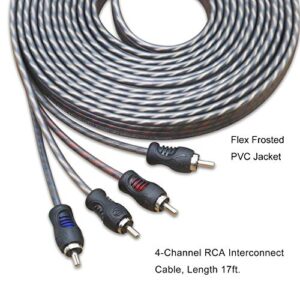 RECOIL RCI417 100% Oxygen Free Copper 17ft 4 Channel RCA Audio Cable Twisted Pair with Noise Reduction