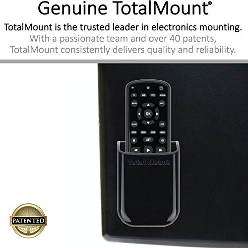 TotalMount Universal Remote Control Holders (2 Pack) – Attach to Wall or Back of TV – Compatible with All TV Remotes (Premium Black, Medium)