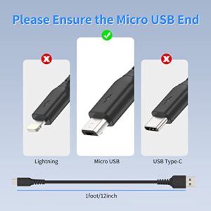 1FT Micro USB Cable Short, 5 Pack USB to Micro USB Cord Fast Charging, Durable USB 2.0 Micro b Charger Cable for Android Samsung Galaxy S7 / S6 Edge Note 5, Moto, LG, PS4, Kindle Fire, TV Fire Stick