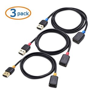 Cable Matters 3-Pack Short USB to USB Extension Cable 3 ft (Male to Female USB Extender Cable, USB Extension Cord)