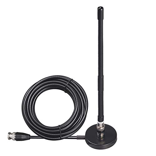 Bingfu CB Antenna 27MHz CB Radio Antenna Soft Whip Magnetic Base CB Antenna BNC & PL259 Male Compatible with Cobra Midland Uniden Maxon President Portable Handheld CB Radio Car Mobile Radio Scanner