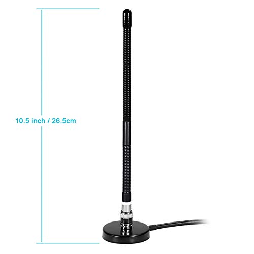 Bingfu CB Antenna 27MHz CB Radio Antenna Soft Whip Magnetic Base CB Antenna BNC & PL259 Male Compatible with Cobra Midland Uniden Maxon President Portable Handheld CB Radio Car Mobile Radio Scanner