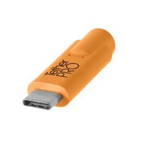 Tether Tools TetherPro USB-C to USB 3.0 Micro-B Right Angle Cable | for Fast Transfer and Connection Between Camera and Computer | High Visibility Orange | 15 Feet (4.6 m)