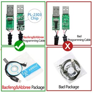 Baofeng USB Programming Cable PL2303 Support Chirp for Baofeng UV-5R(All),BF-F8HP, BF-888S,UV82HP,UV-82(All),UV-S9Plus GM-15Pro BF-H6 Handheld ham Radio transceiver Ham Two Way Radio with Driver