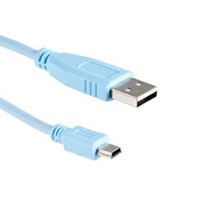 RW RoutersWholesale USB 2.0 Console Cable Compatible/Replacement for Cisco A-Male to Mini-B Cord - 6 Feet (1.8 Meters)