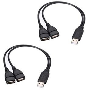 usb splitter,usb charger cable,usb a 2.0 male to dual usb female jack y splitter charging cable for laptop/car/data transmission/charging etc. (2 pack)