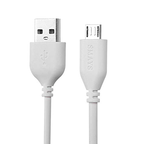 Smays 2-Pack 25ft USB to Micro USB Extension Power Cable Compatible for Wyze Cam, Oculus Go, Yi Home Camera, Kasa Cam Security Camera, White