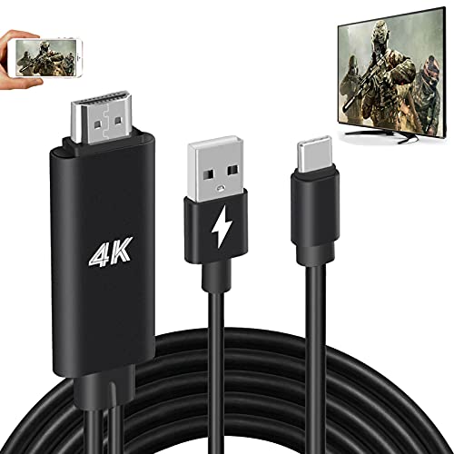 HDMI Adapter USB Type C Cable MHL 4K Video Converter Cord Compatible Samsung Galaxy S20 S10 S9 S8 Note 20 10 LG Q8 ThinQ V35 Android Phone iMac MacBook for Mirroring & Charging to Monitor Projector TV