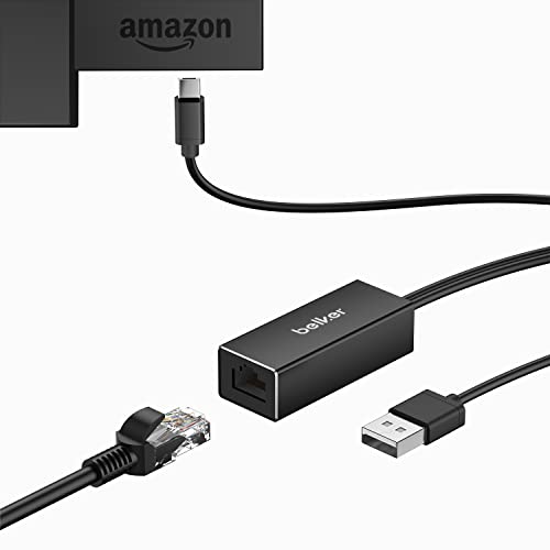 Fire TV Ethernet Adapter, Belkertech Fire Stick Ethernet Adapter/Micro USB to Rj45 Ethernet Adapter, USB to Rj45 Cable for Fire TV Stick, All-New Fire TV, Chromecast Ultra Audio Etc