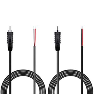 pixelman (18awg 6.5ft heavy gauge speaker wire rca adapter plug to bare wire,rca speaker audio cable for tv amplifier receiver,speakers stereo wire cord to rca adapter male-2 pcs