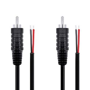 Pixelman (18AWG 6.5ft Heavy Gauge Speaker Wire RCA Adapter Plug to Bare Wire,RCA Speaker Audio Cable for TV Amplifier Receiver,Speakers Stereo Wire Cord to RCA Adapter Male-2 Pcs