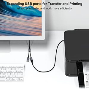 Jasput USB Splitter Cable,1 Male to 2 Female USB Extension Cable Connectors, Multiport USB Extender Hub,Charger & Data Transfer USB Y Splitter for Laptop,Car,Mac,TV,PC,Xbox One Series X/S,HDD,Phone