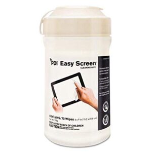 pdi easy screen cleaning wipe touchscreen cleaner 6″ x 9″ wipes 70 count (b01e6begbm)