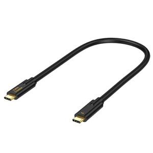 cablecreation usb c to usb c cable 1ft, 5a/100w fast charging cable 10gbps data cable gen2 usb3.1 c to c cable support 4k video for usb c external ssd macbook pro s23 s23+, 0.3m black