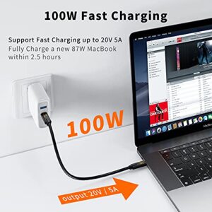 CableCreation USB C to USB C Cable 1FT, 5A/100W Fast Charging Cable 10Gbps Data Cable Gen2 USB3.1 C to C Cable Support 4K Video for USB C External SSD MacBook Pro S23 S23+, 0.3m Black