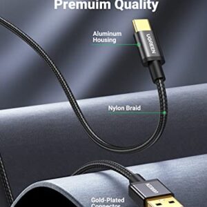 UGREEN USB C Cable 2 Pack USB C Fast Charging Cable 3A USB C Charger Cord Braid USB A to USB C Cable Compatible with Galaxy A03s A10e A20 A50 A51 S20 S10 S9 S8, Moto G8 G7 G Pure etc. 6.6FT Black