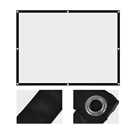 60-100 Inch Portable Foldable Non-Crease White Projector Curtain Projection Screen 4:3(100 inches)