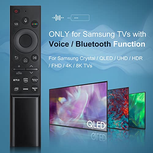 Replacement Voice Remote for Samsung TVs, only for Samsung-TV-Remote with Voice Function, for Samsung QLED UHD HDR FHD 4K 8K Smart TV