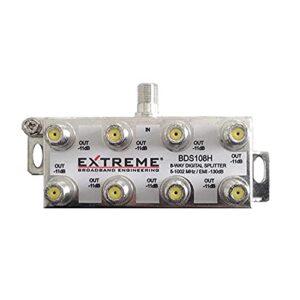 extreme 8 way balanced hd digital 1ghz high performance horizontal coax cable splitter – bds108h