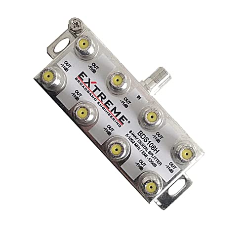 EXTREME 8 WAY BALANCED HD DIGITAL 1GHz HIGH PERFORMANCE HORIZONTAL COAX CABLE SPLITTER - BDS108H