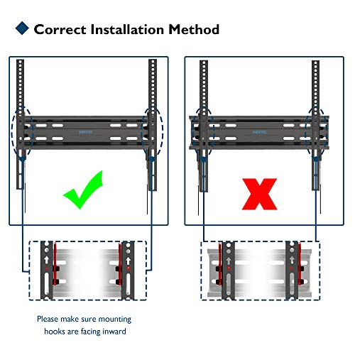 BONTEC Low Profile Tilt TV Wall Mount for 23-60 inch LCD LED OLED TVs, Ultra Slim TV Wall Bracket Loading Capacity 99LBS, Max.VESA 400x400mm