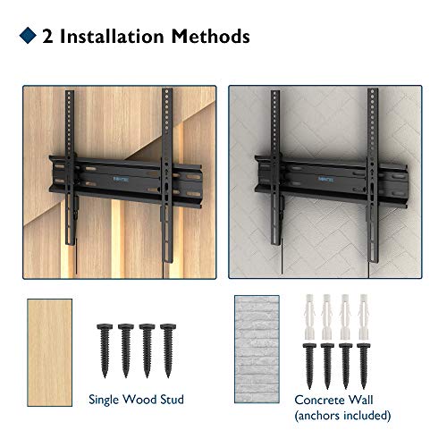 BONTEC Low Profile Tilt TV Wall Mount for 23-60 inch LCD LED OLED TVs, Ultra Slim TV Wall Bracket Loading Capacity 99LBS, Max.VESA 400x400mm