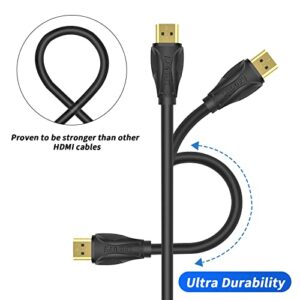 4K HDMI Cable 25ft, High Speed Hdmi Cables (HDMI2.0,18Gbps, 1080P)- Ethernet Audio Return Video 4K HDMI Cable, Ultra High Speed Gold Plated Connectors, Compatible with Playstation Arc PS3 PS4 PC HDTV