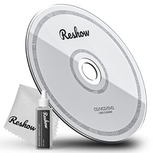 Reshow Laser Lens Disc Cleaner kit for CD & DVD Player Without Scratching The Optics - Included Microfiber Cloth, Cleaning Disc and Cleaning Solution (1 Bottles of Cleaning Fluid)