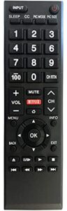 universal remote control for all toshiba tvs, lcd, led, smart, and 4k tvs. no setup needed.