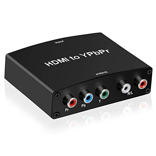 HDMI to Component Converter, avedio links HDMI to 1080P YPbPr 5RCA RGB + R/L Video Audio Adapter, Support Apple TV, PS5, Roku, Xbox, Fire Stick, DVD Players to HDTV and Projector (Black)