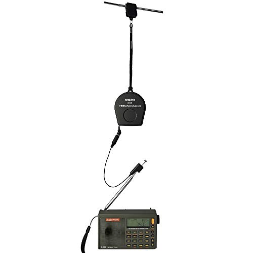 XHDATA AN-80 Shortwave Reel Antenna FM SW External Antenna Whip Antenna to Improve Signal Reception Suitable for FM SW Radio