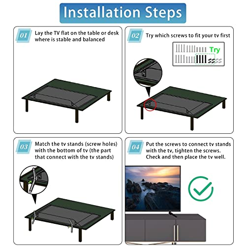 Base Stand Compatible with Onn Roku TV, Universal for Onn Roku 24" 32" 40" 43" 50" TV 100012585 100002458 100005842 100012590 ONA43UB19E04 with Screws and Instruction, Easy to Install