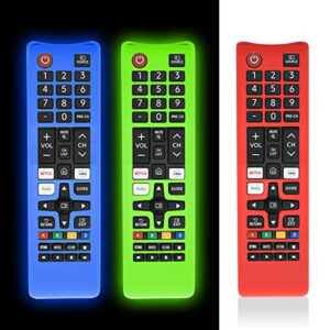 [3 pcs] protective cover for samsung tv remote, silicone protective case compatible with samsung smart tv remote bn59-01301a bn59-01315a bn59-01199f [light weight/anti slip/shock proof/glowing]