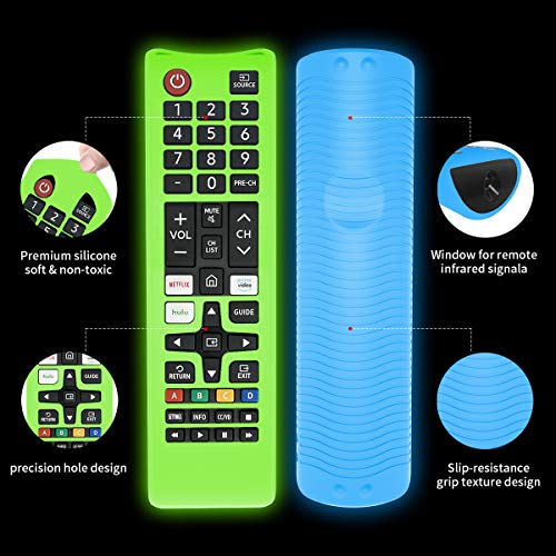 [3 Pcs] Protective Cover for Samsung TV Remote, Silicone Protective Case Compatible with Samsung Smart TV Remote BN59-01301A Bn59-01315A Bn59-01199F [Light Weight/Anti Slip/Shock Proof/Glowing]