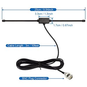 Bingfu Police Radio Scanner Antenna 20-1300MHz Adhesive Mount BNC Male Dipole Antenna Vehicle Ham Radio Amateur Radio Mobile Scanner Antenna Compatible with Uniden Bearcat Whistler Radio Shack Scanner