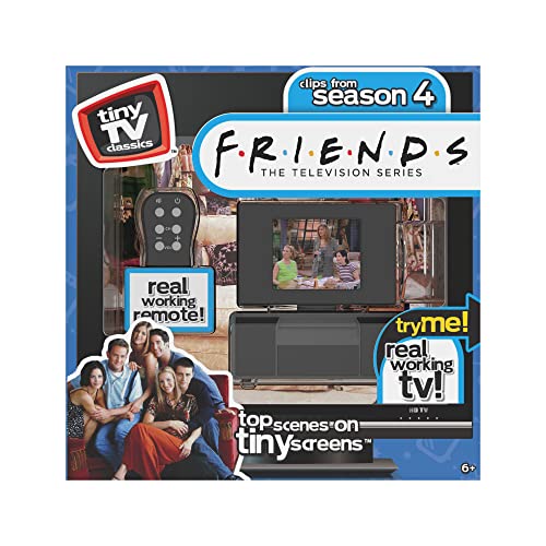 Basic Fun New Fall '21 - Tiny TV Classics - Friends Edition - Newest Collectible from Watch top Friends Scenes on a Real-Working Tiny TV (with Working Remote)!