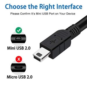 VOTY Mini-USB Cable,2Pack 10ft USB 2.0 Type A to Mini-B Charging Cord for Gopro Hero 3+ Hero4,Garmin Nuvi,PS3 Controller Charger,MP3 Player,Dash Cam,Canon Digital Camera,SatNav,Playstation 3,PDA Data