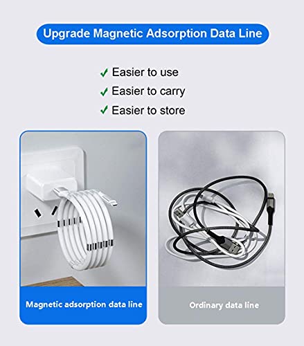 JJKKZVZ 2Pack Upgraded Magnetic USB C to USB C Fast Charging Cable (3ft 60W), Magnetic Charging Cable, USB 2.0 Type C Charging Data Transfer Cable with Soft Protective Tube for All USB C Devices