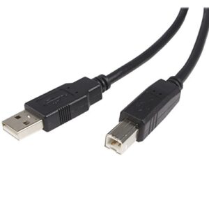 startech.com 1 ft usb 2.0 a to b cable – m/m – usb cable – usb (m) to usb type b (m) – usb 2.0 – 1 ft – black – usb2hab1