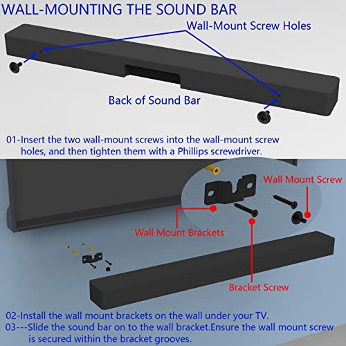 Speaker Wall Mount Brackets for Vizio, Sony, Panasonic, Samsung, & More Surround Sound Speaker, Rear Satellite Speakers, Bookshelf Speakers Mounts Bracket, Mounted on Wall (One Pair)