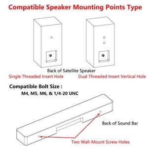 Speaker Wall Mount Brackets for Vizio, Sony, Panasonic, Samsung, & More Surround Sound Speaker, Rear Satellite Speakers, Bookshelf Speakers Mounts Bracket, Mounted on Wall (One Pair)