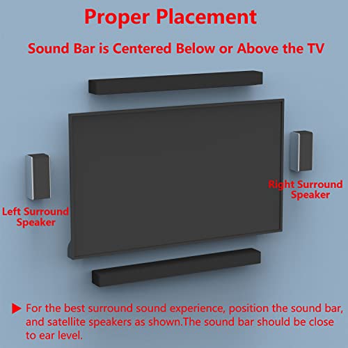 Speaker Wall Mount Brackets for Vizio, Sony, Panasonic, Samsung, & More Surround Sound Speaker, Rear Satellite Speakers, Bookshelf Speakers Mounts Bracket, Mounted on Wall (One Pair)