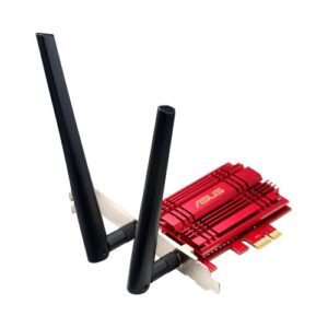 asus pce-ac56 dual-band 2×2 ac1300 wifi pcie adapter with heat sink, detachable antennas and antenna base